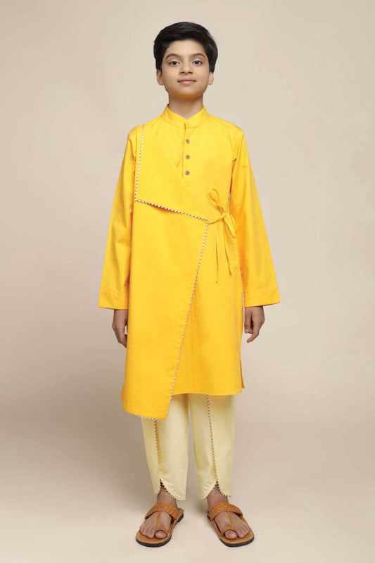 Shon Angrakha Style Kurta & Tulip Dhoti Set