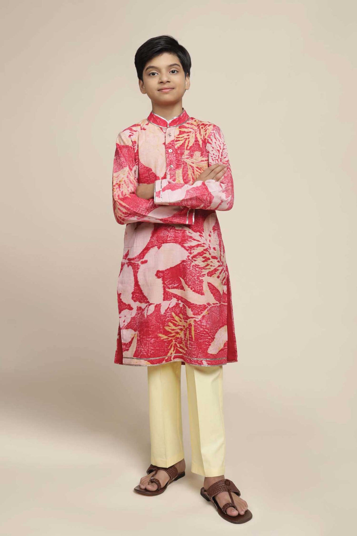 Zalea Long Kurta & Straight Pants Set