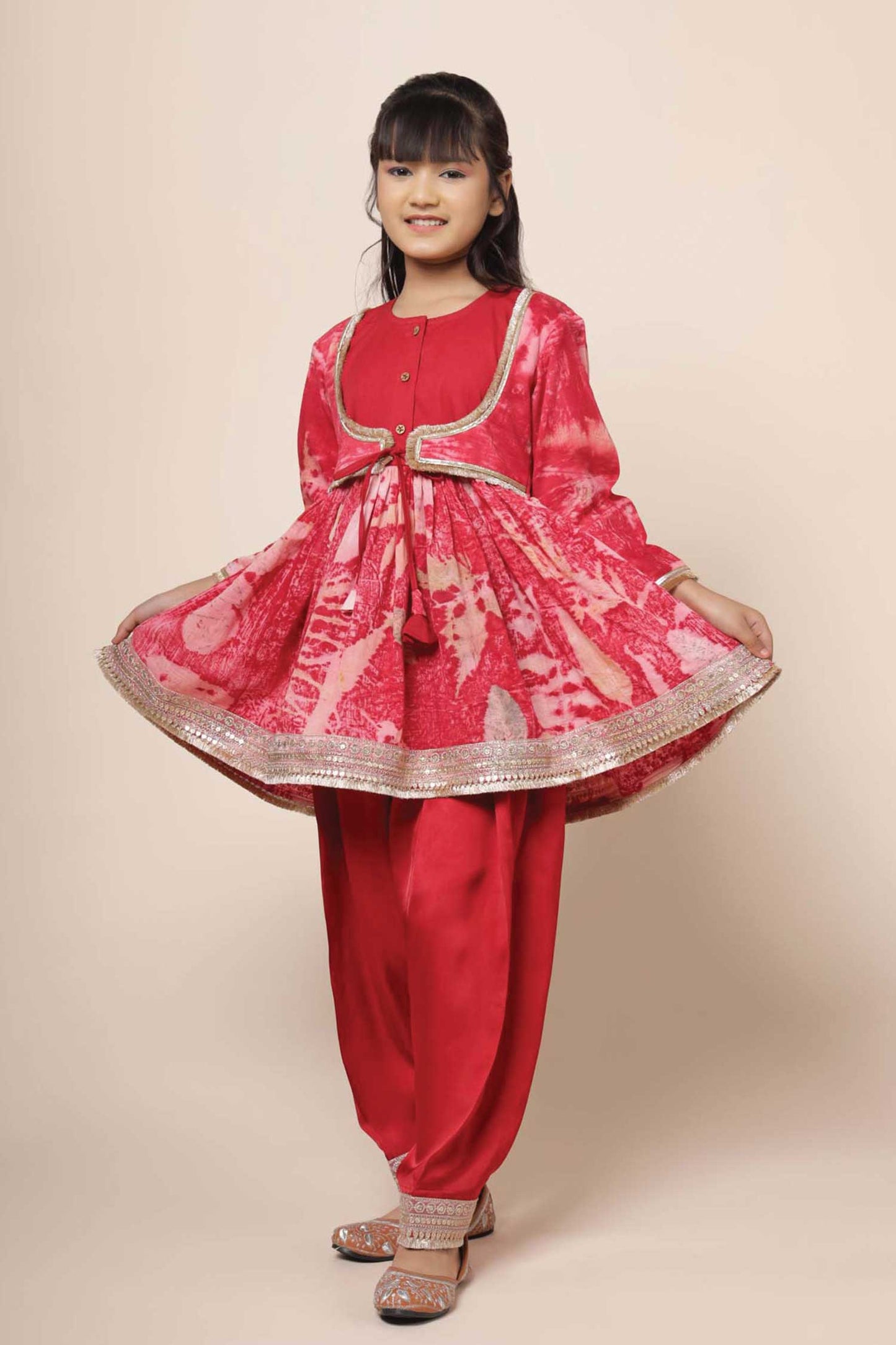 Yumily Gathered Short Kurta & Salwar Set