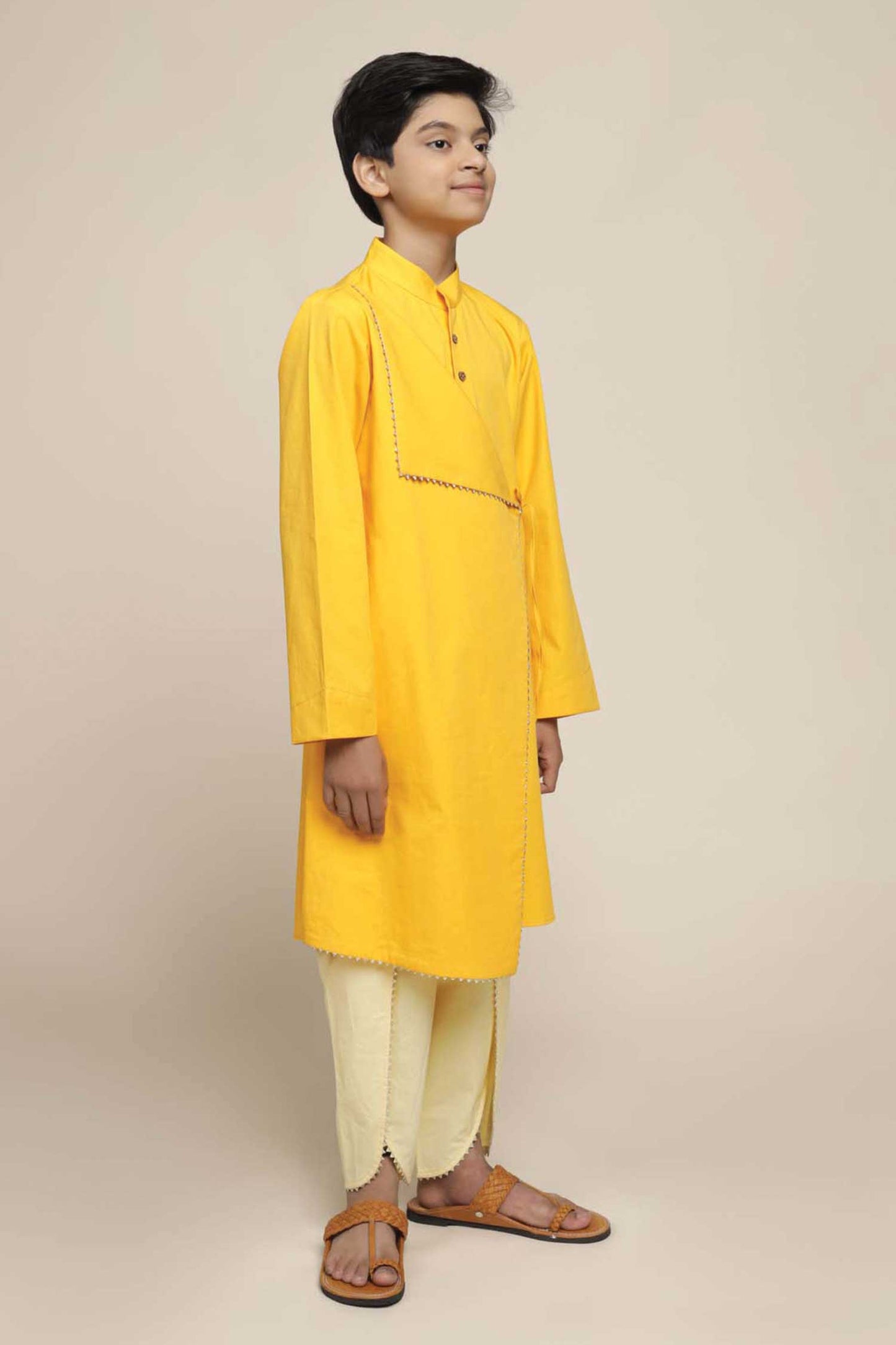 Shon Angrakha Style Kurta & Tulip Dhoti Set