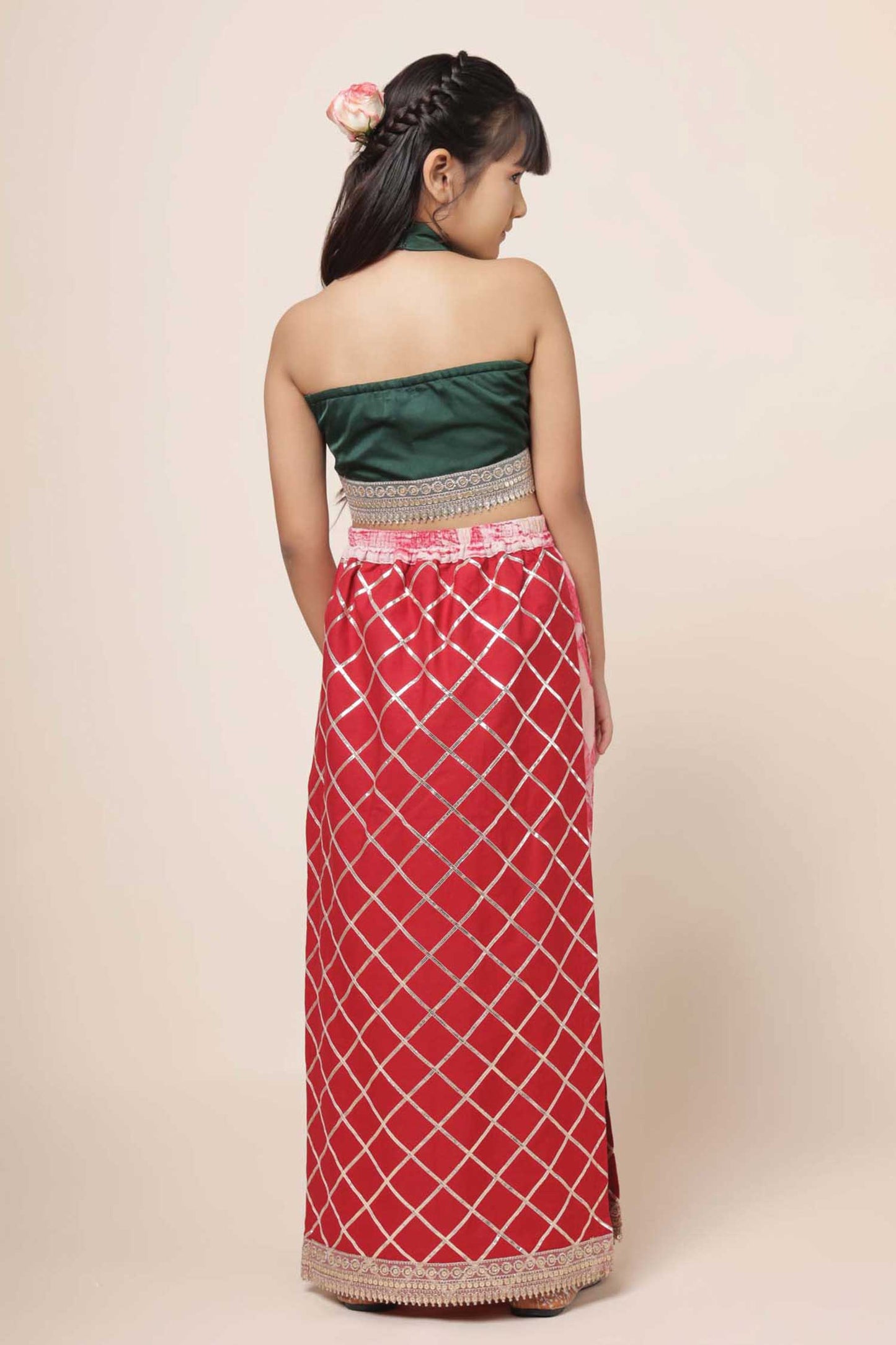 Ellia Halter-Neck Top & Skirted Pants Set