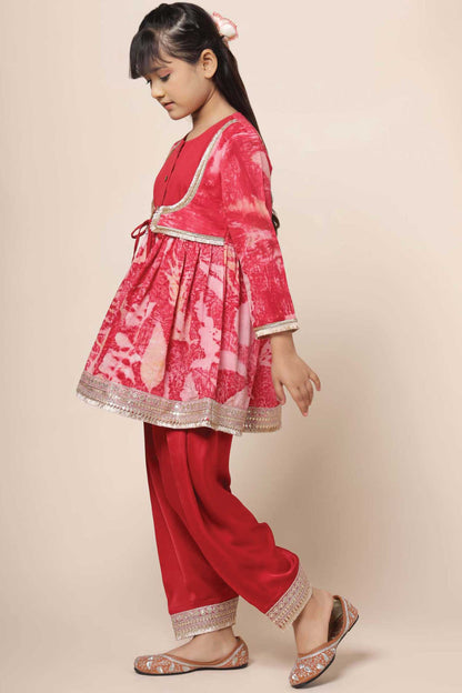 Yumily Gathered Short Kurta & Salwar Set